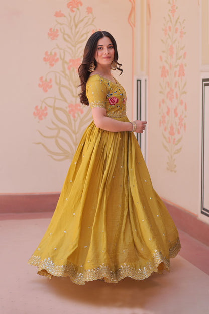 Sunehri Meher Embroidered Gown