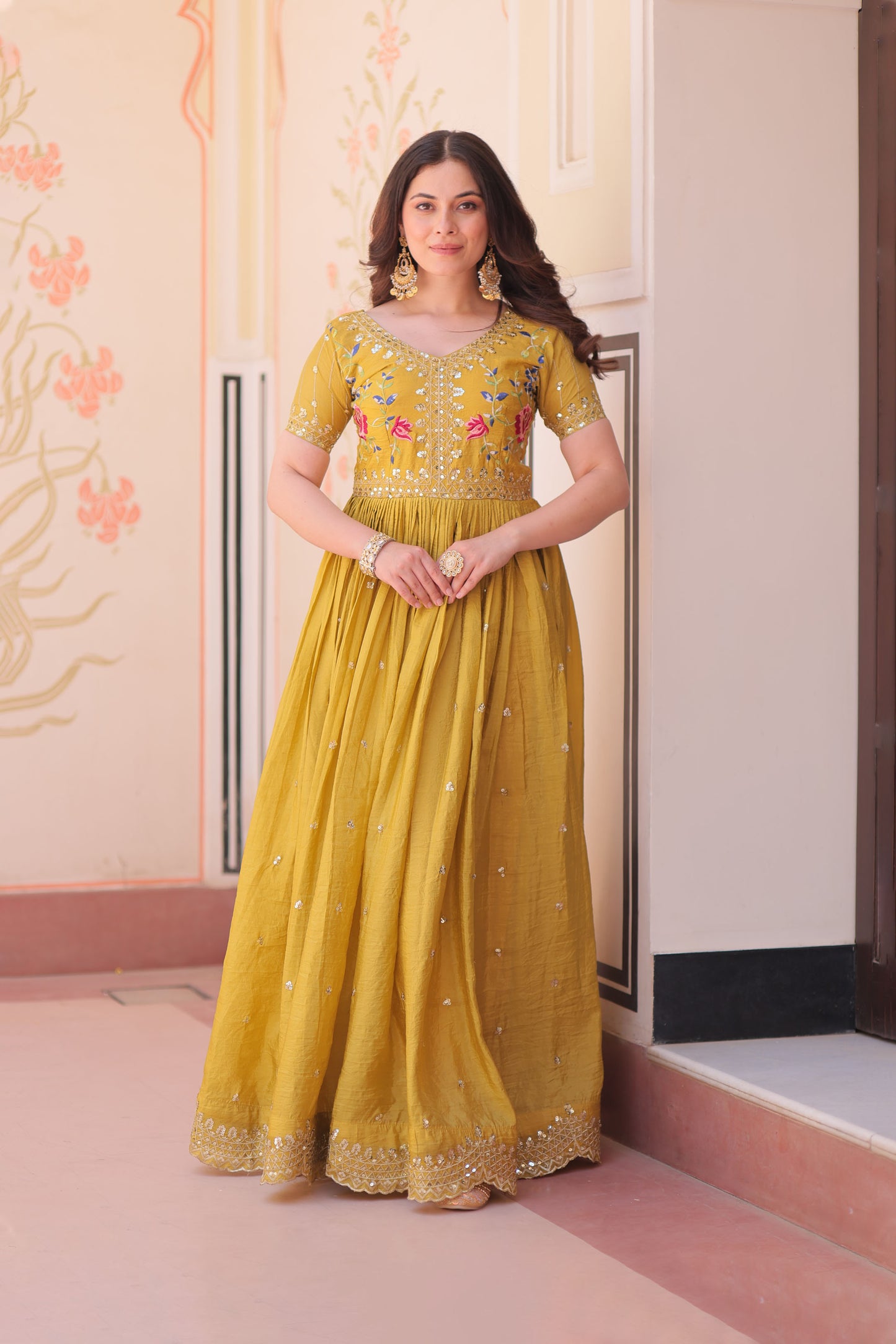 Sunehri Meher Embroidered Gown
