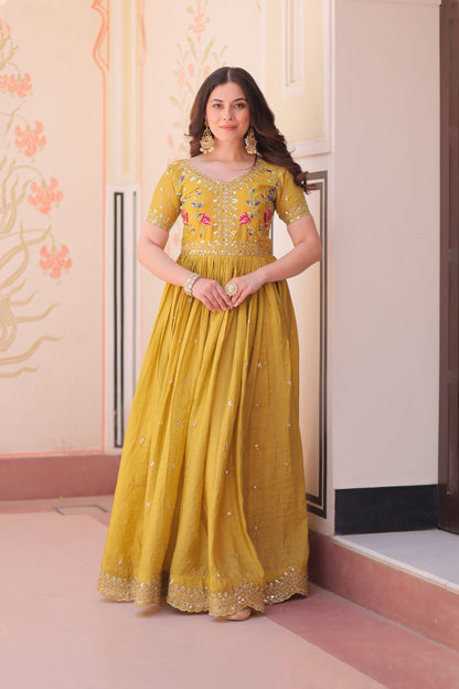 Sunehri Meher Embroidered Gown