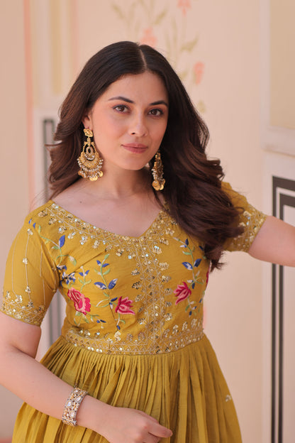 Sunehri Meher Embroidered Gown