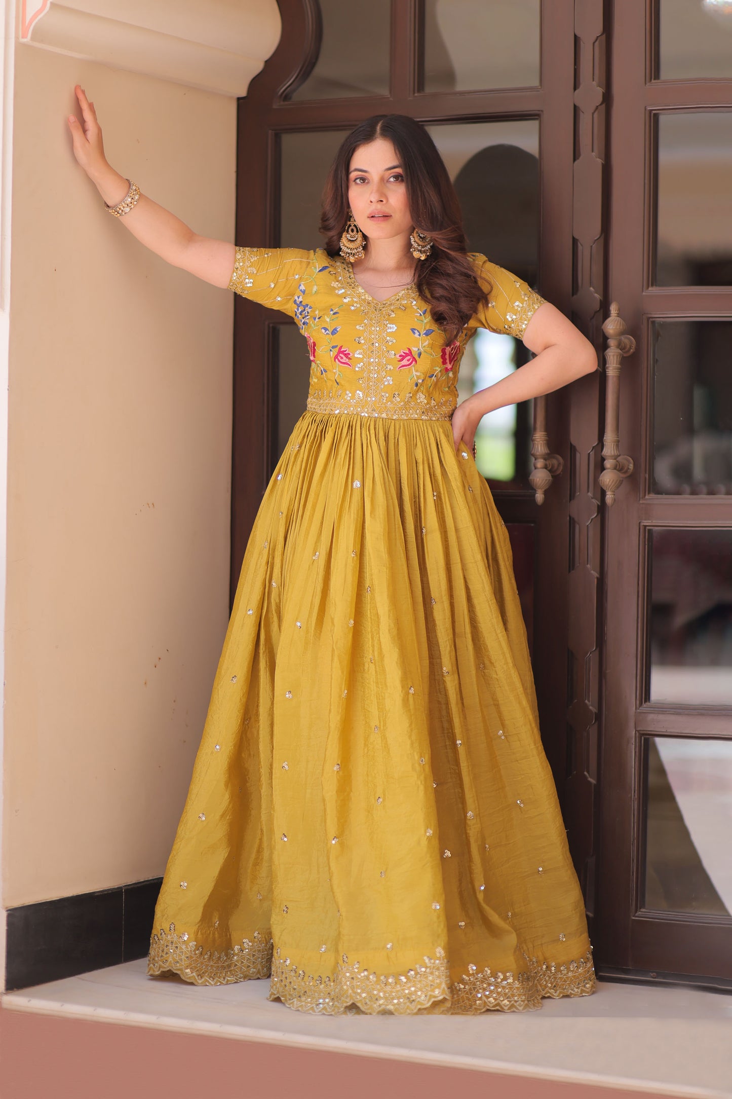 Sunehri Meher Embroidered Gown