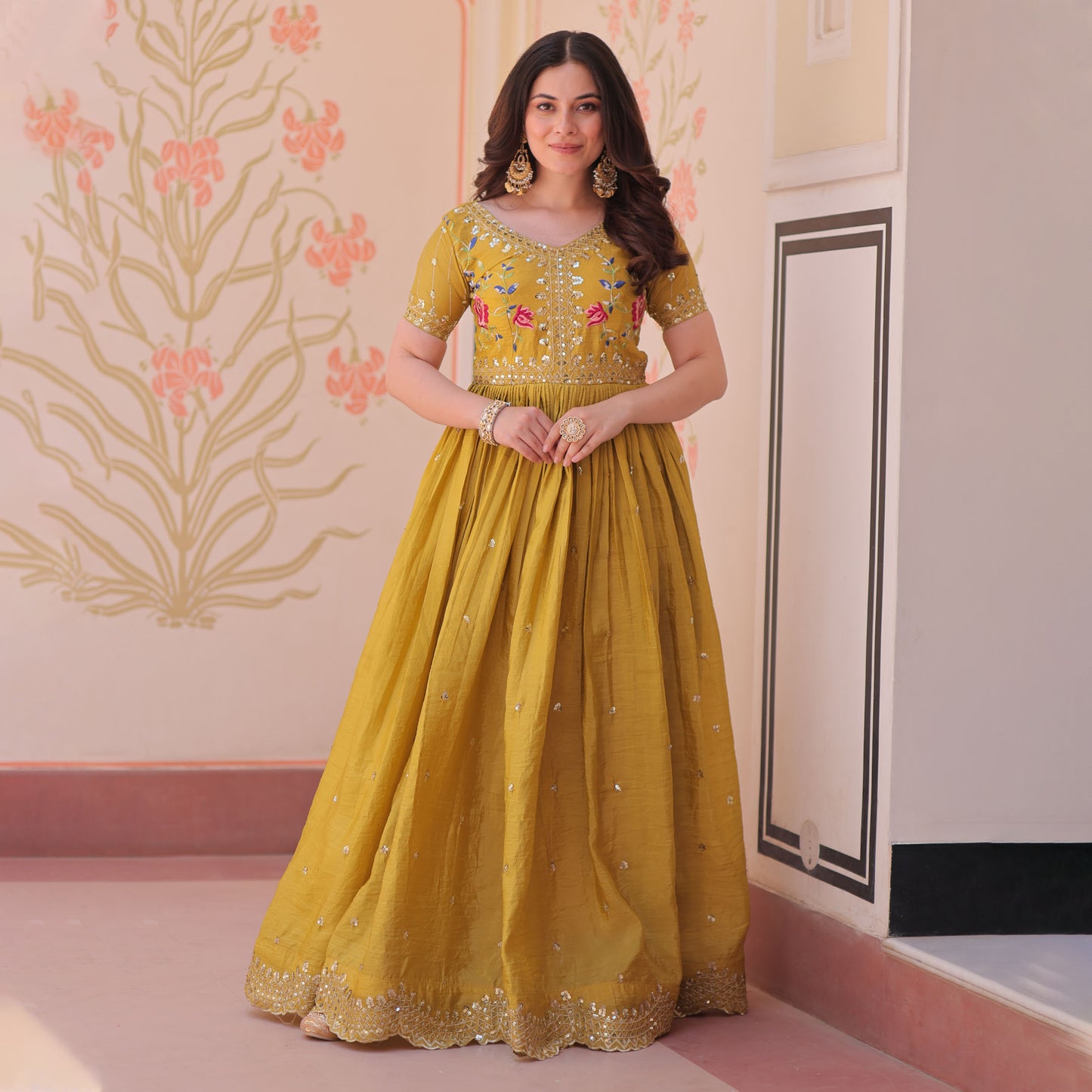 Sunehri Meher Embroidered Gown