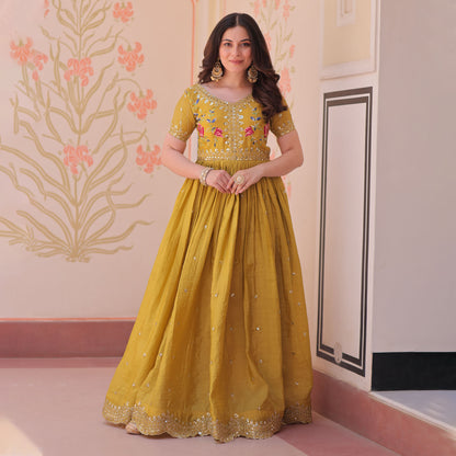 Sunehri Meher Embroidered Gown