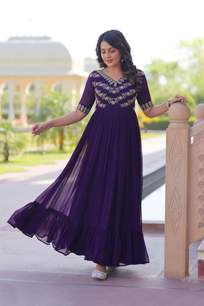 Shaahi Purple Elegance Gown