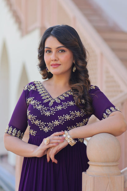 Shaahi Purple Elegance Gown