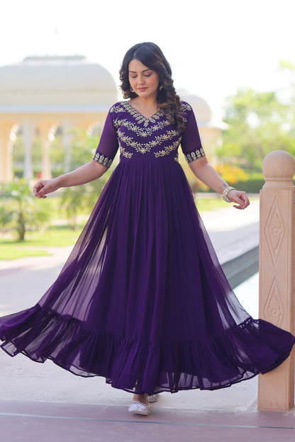 Shaahi Purple Elegance Gown