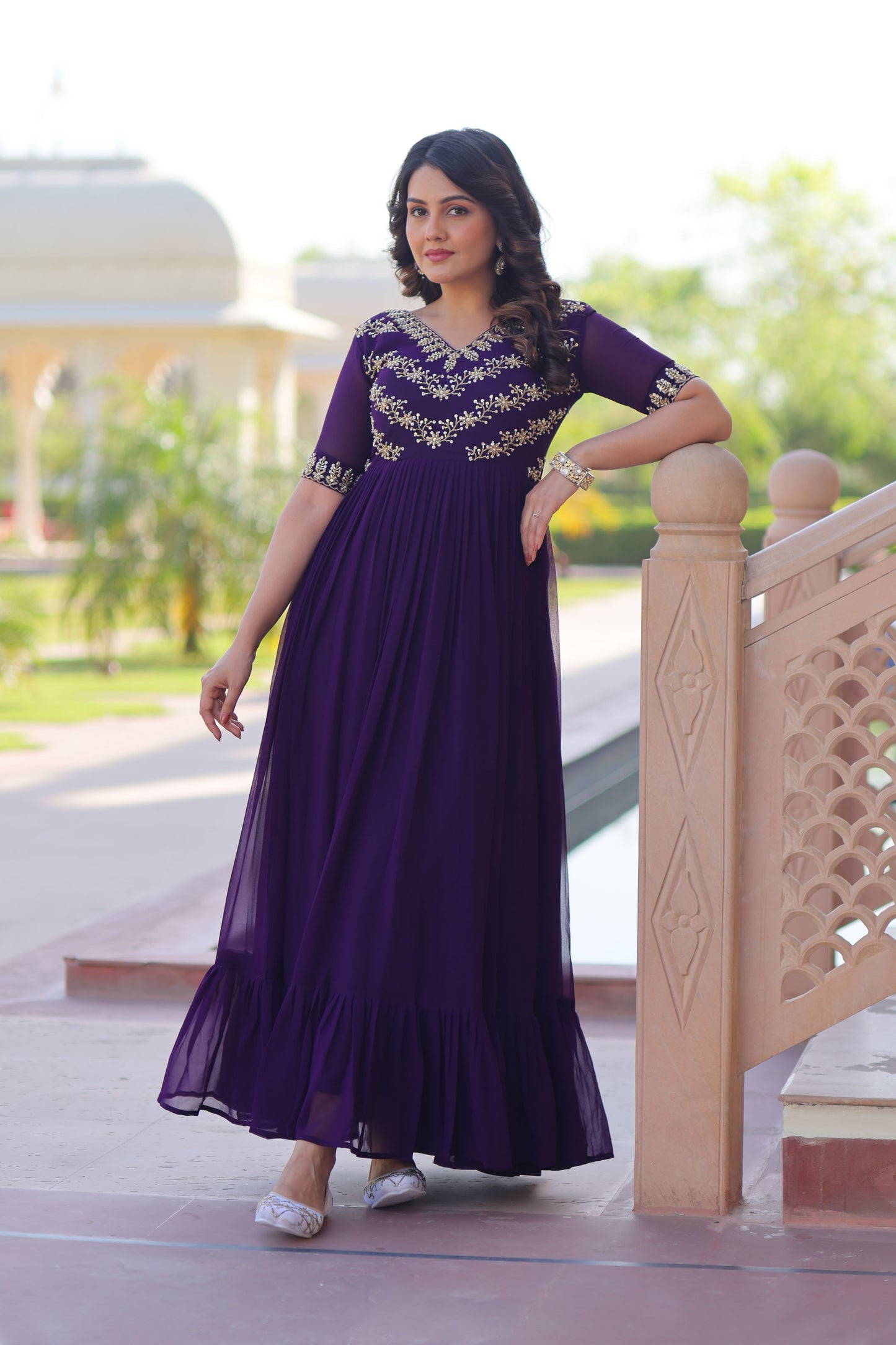 Shaahi Purple Elegance Gown