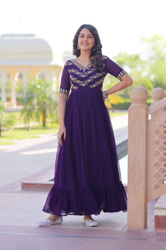 Shaahi Purple Elegance Gown