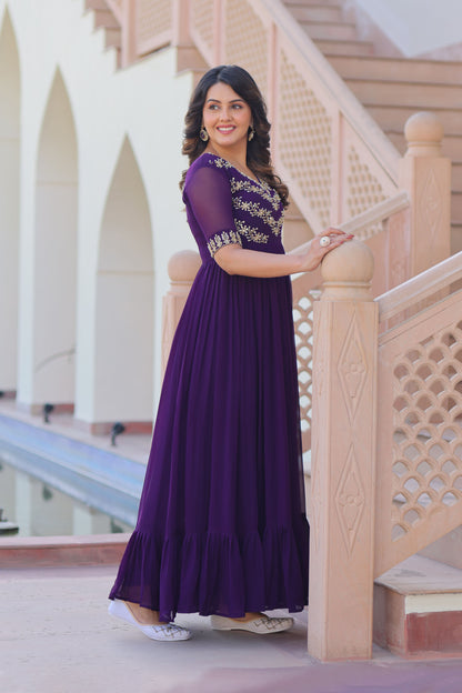 Shaahi Purple Elegance Gown