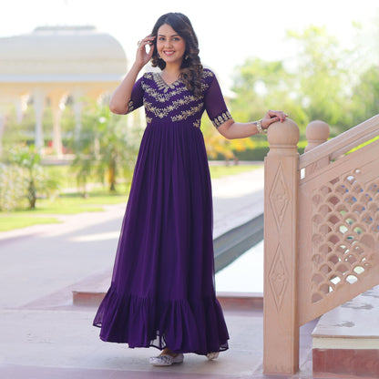 Shaahi Purple Elegance Gown