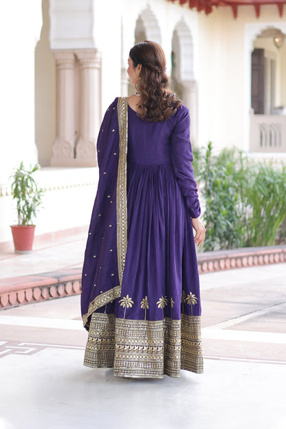 Purple Majesty Gown With Dupatta