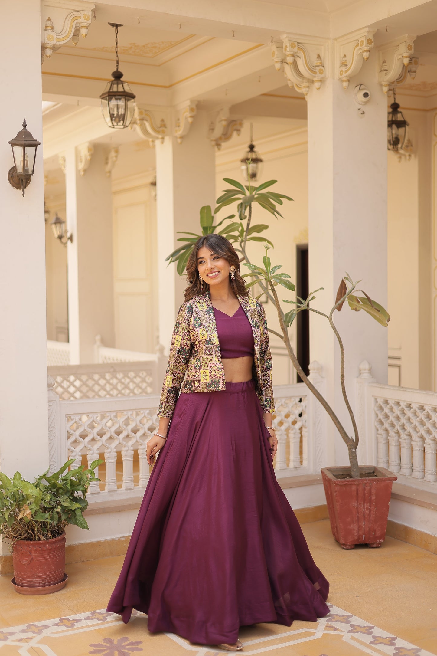 WINE BERRY PREMIUM LENGHA CHOLI WITH KOTI