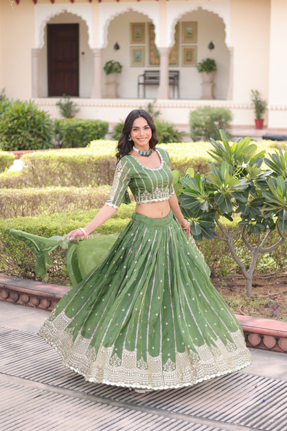 Kashish Emerald Embroidered Lehenga Choli