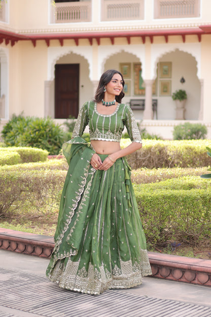 Kashish Emerald Embroidered Lehenga Choli