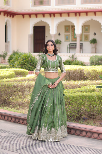 Kashish Emerald Embroidered Lehenga Choli