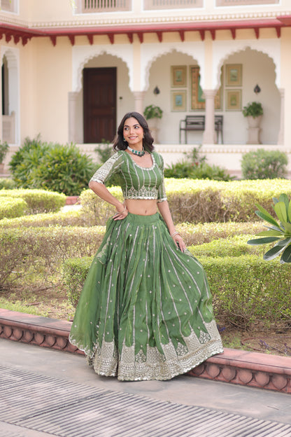 Kashish Emerald Embroidered Lehenga Choli