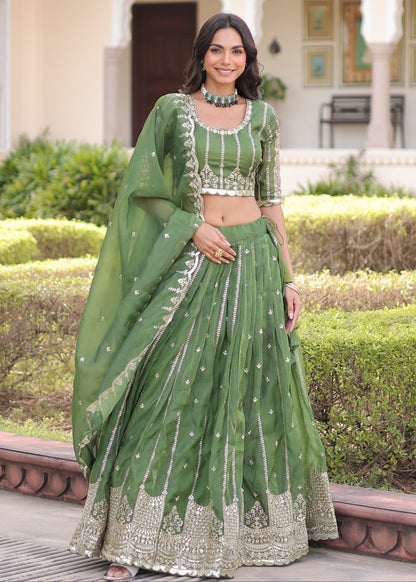 Kashish Emerald Embroidered Lehenga Choli