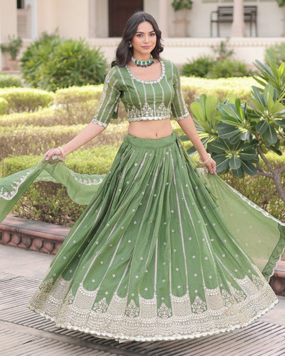 Kashish Emerald Embroidered Lehenga Choli