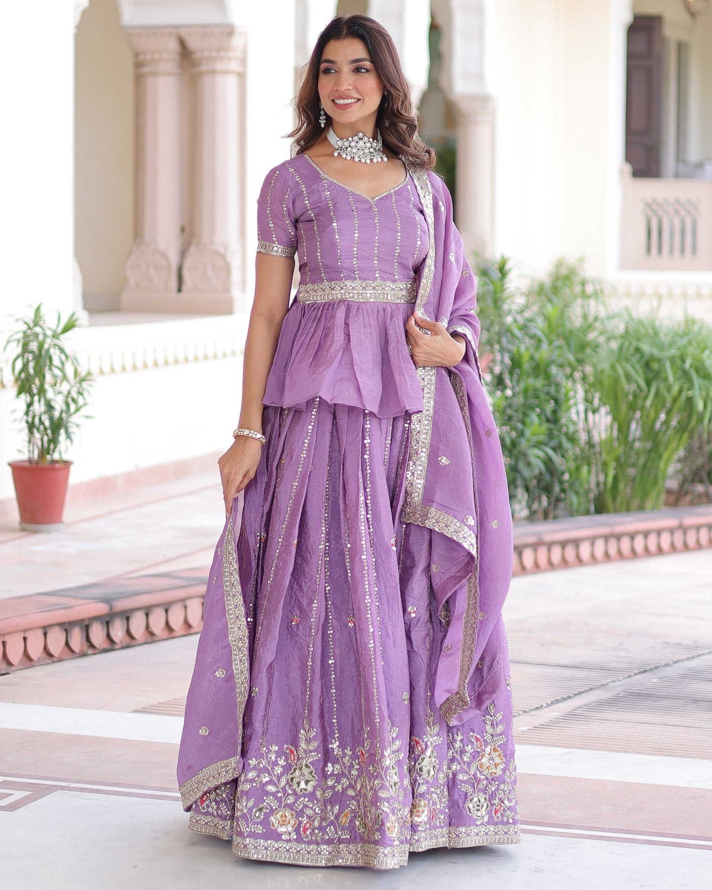 Royal Lavender Amethyst Lehenga Choli Set