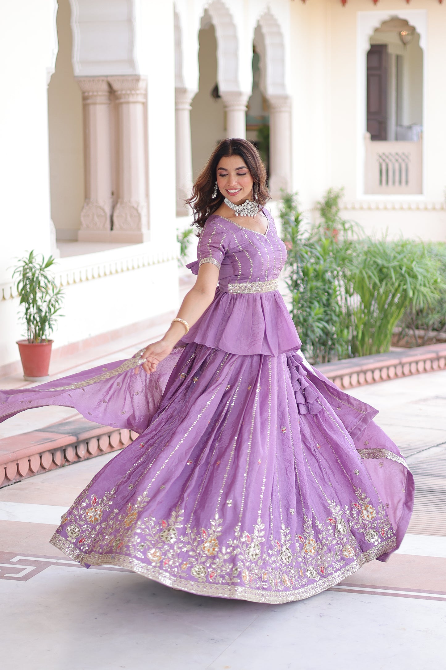 Royal Lavender Amethyst Lehenga Choli Set