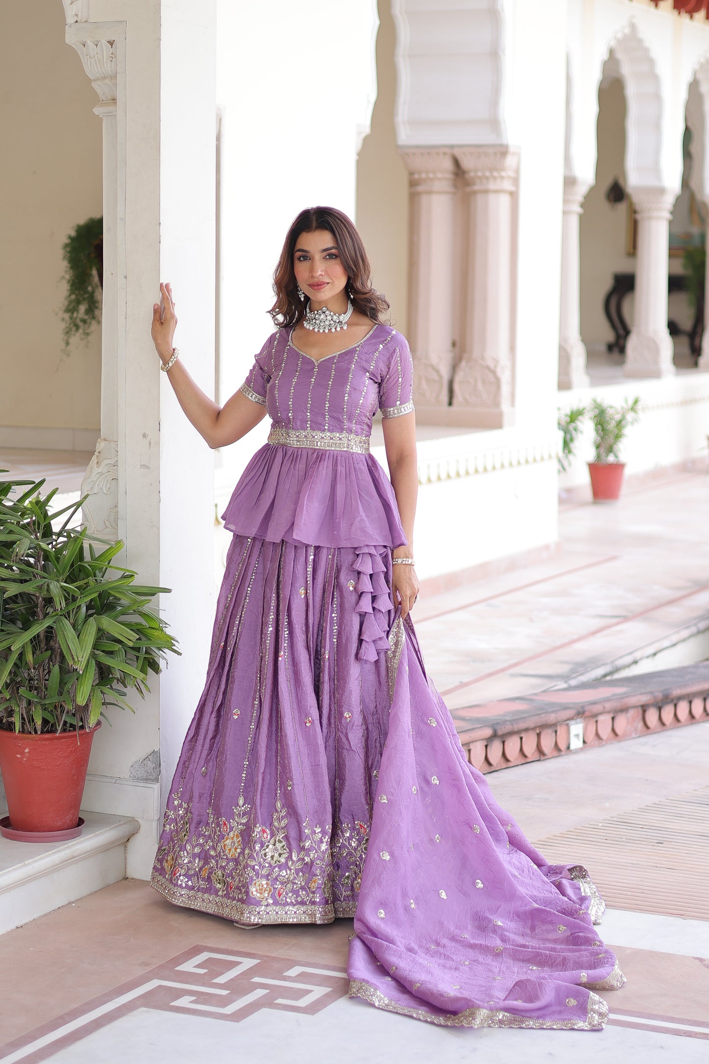Royal Lavender Amethyst Lehenga Choli Set