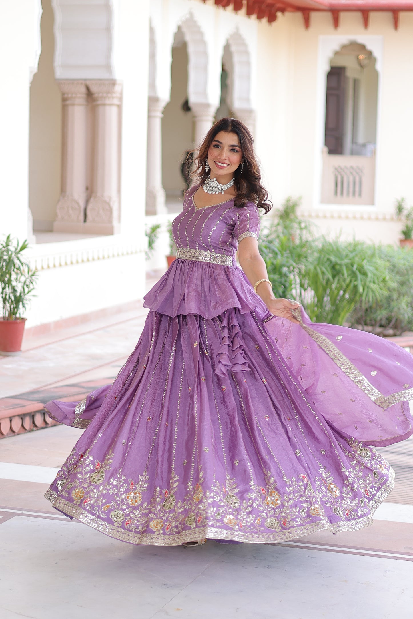 Royal Lavender Amethyst Lehenga Choli Set