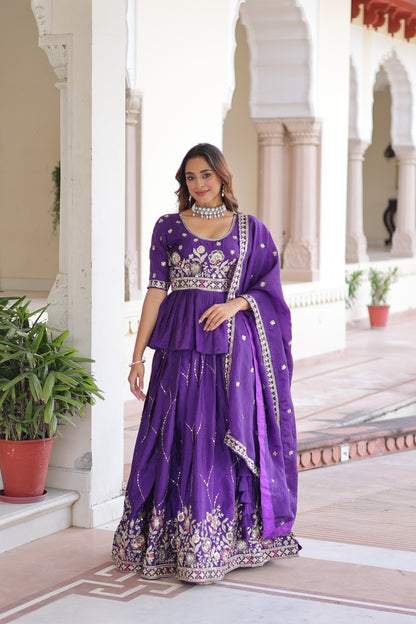 Royal Amethyst Aura Lehenga Choli Set