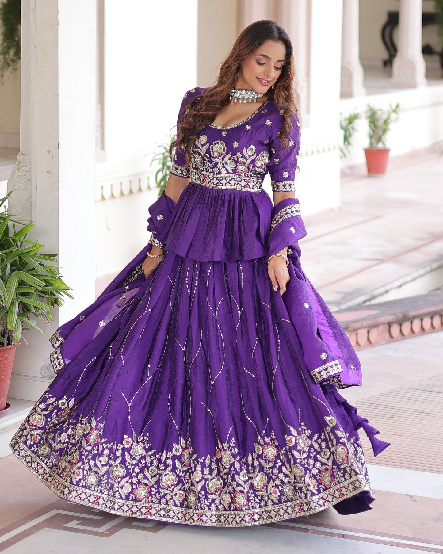 Royal Amethyst Aura Lehenga Choli Set