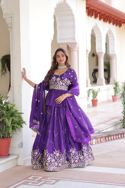 Royal Amethyst Aura Lehenga Choli Set