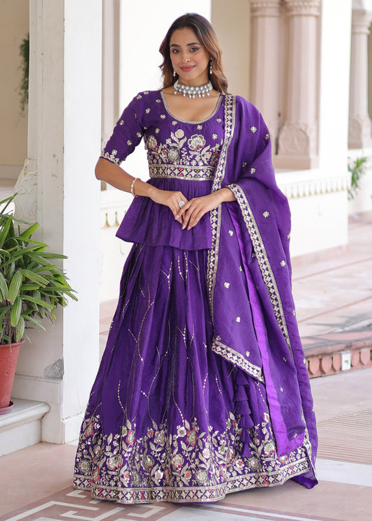 Royal Amethyst Aura Lehenga Choli Set