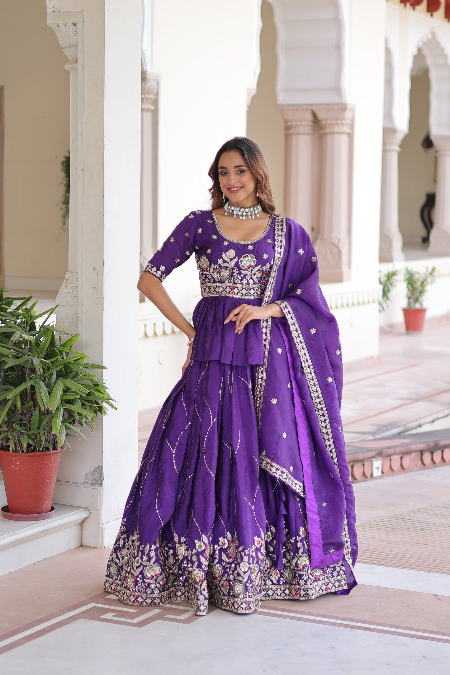 Royal Amethyst Aura Lehenga Choli Set