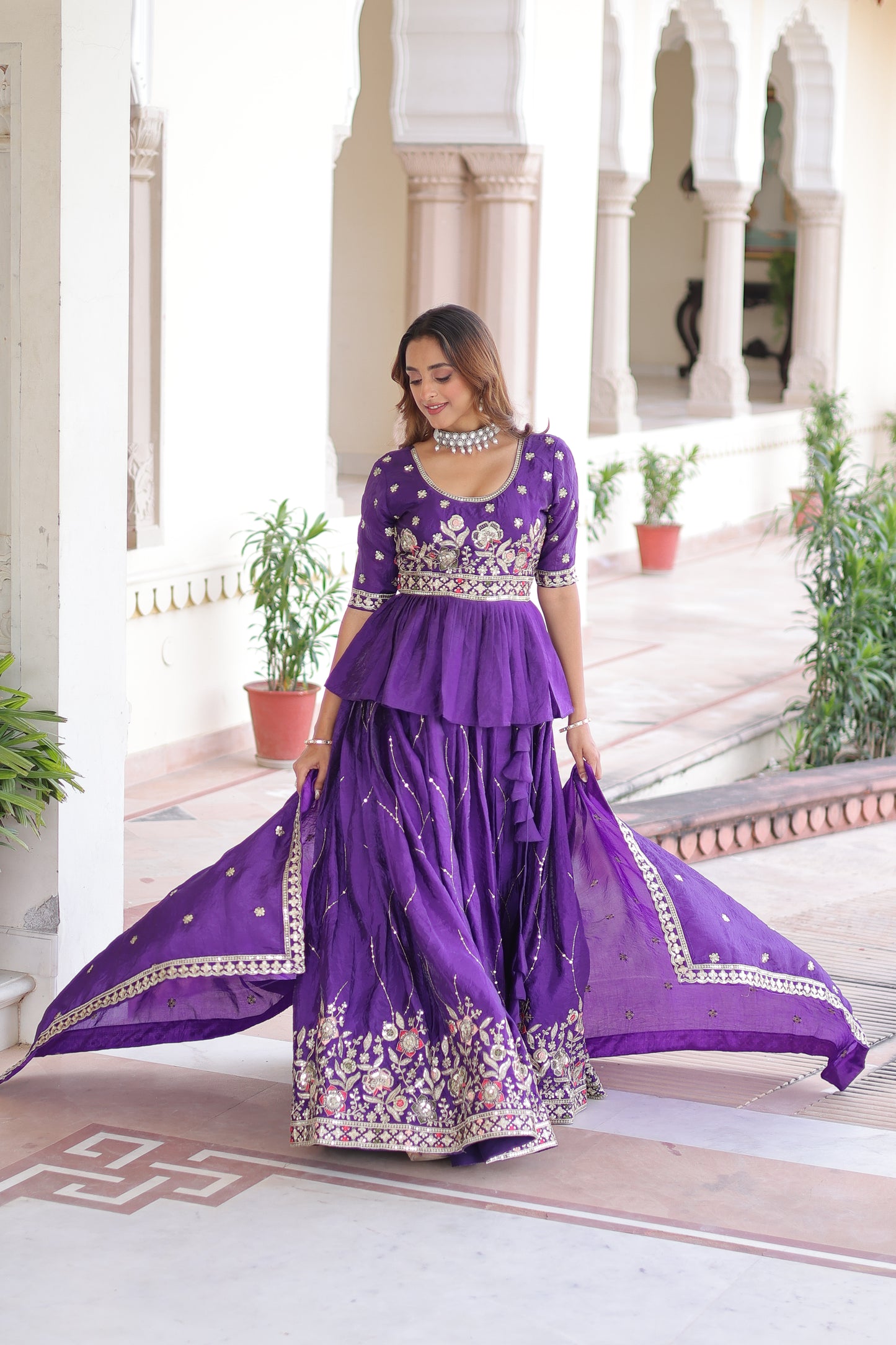 Royal Amethyst Aura Lehenga Choli Set