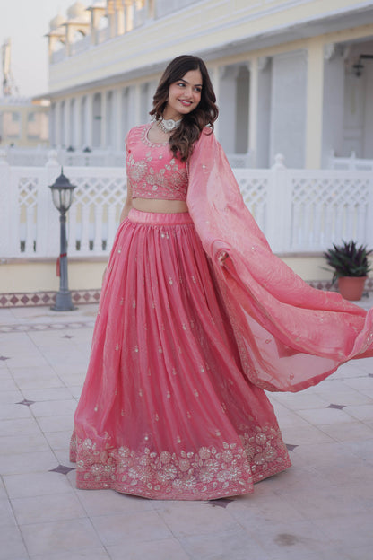 Blushing Romance Coral Pink Lehenga Set