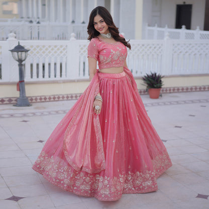 Blushing Romance Coral Pink Lehenga Set