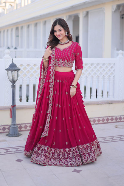 Kaavya Rani Pink Paisley Embroidered Lehenga Set