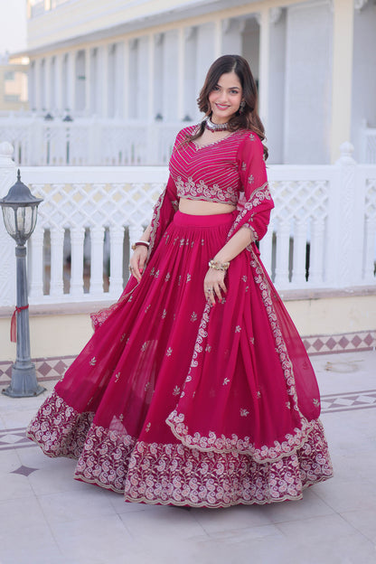 Kaavya Rani Pink Paisley Embroidered Lehenga Set