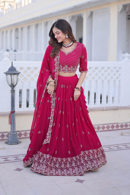 Kaavya Rani Pink Paisley Embroidered Lehenga Set