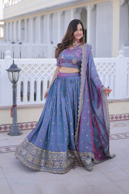 Midnight Reverie An Iridescent Blue-Violet Lehenga Set