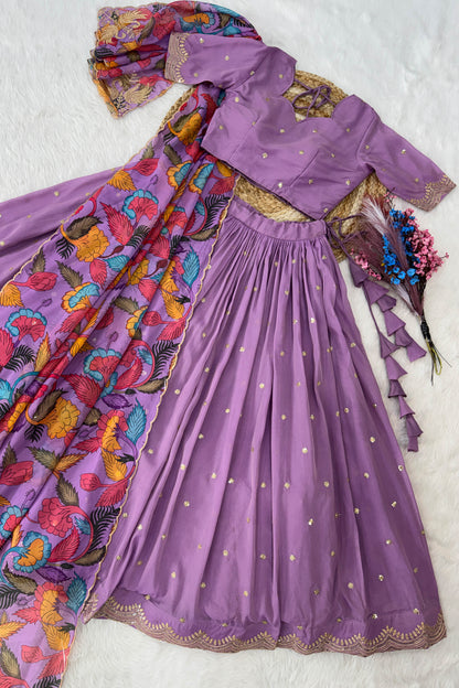 Anaya Purple Cosmos Silk Lehenga Set