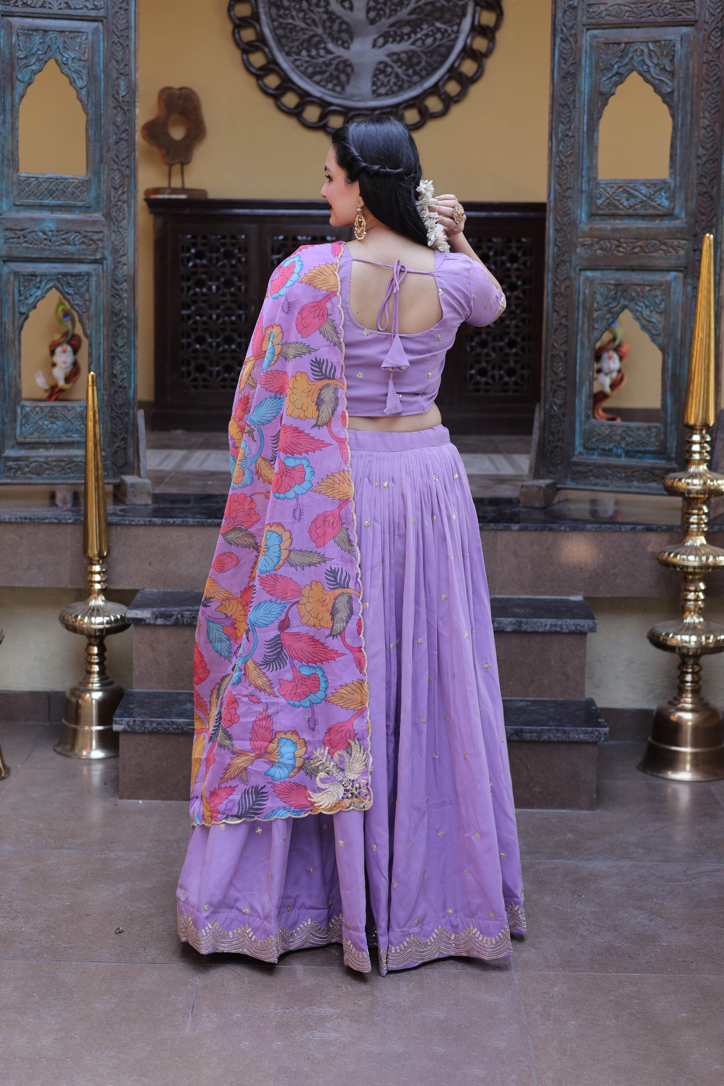 Anaya Purple Cosmos Silk Lehenga Set