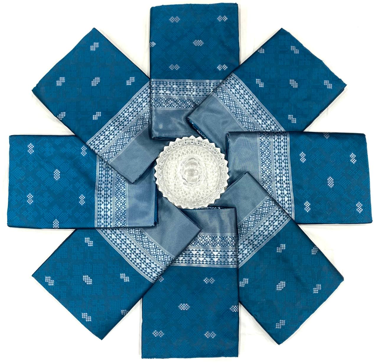 Elegant Blue Rich Pallu Saree with Exclusive Jacquard Work