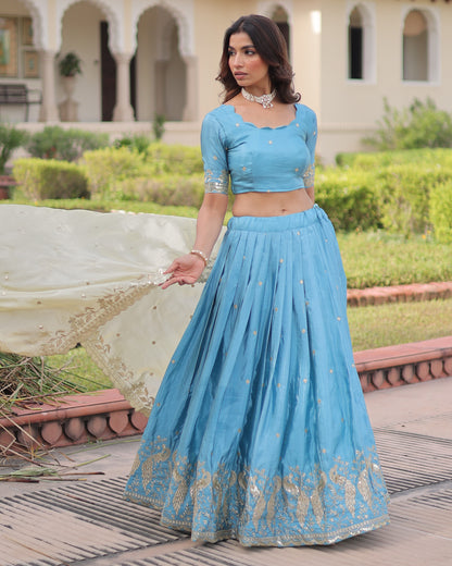 Sky Dreams A Powder Blue Lehenga Set