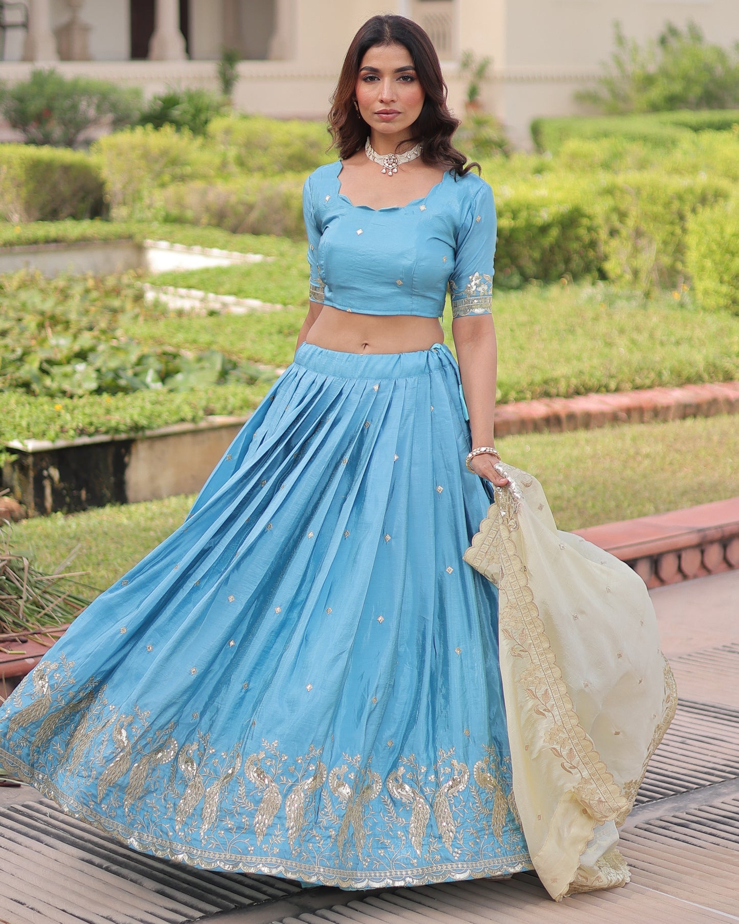 Sky Dreams A Powder Blue Lehenga Set