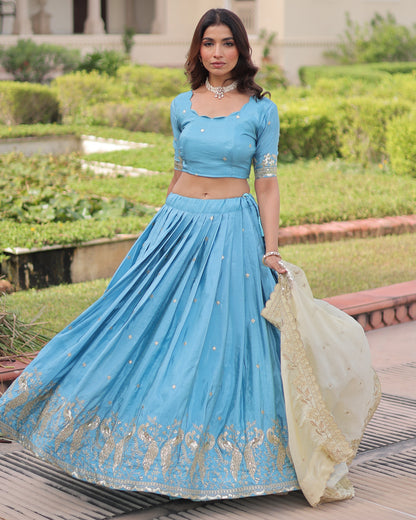 Sky Dreams A Powder Blue Lehenga Set