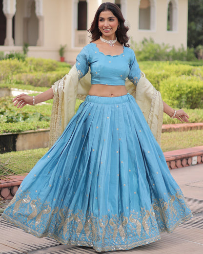 Sky Dreams A Powder Blue Lehenga Set