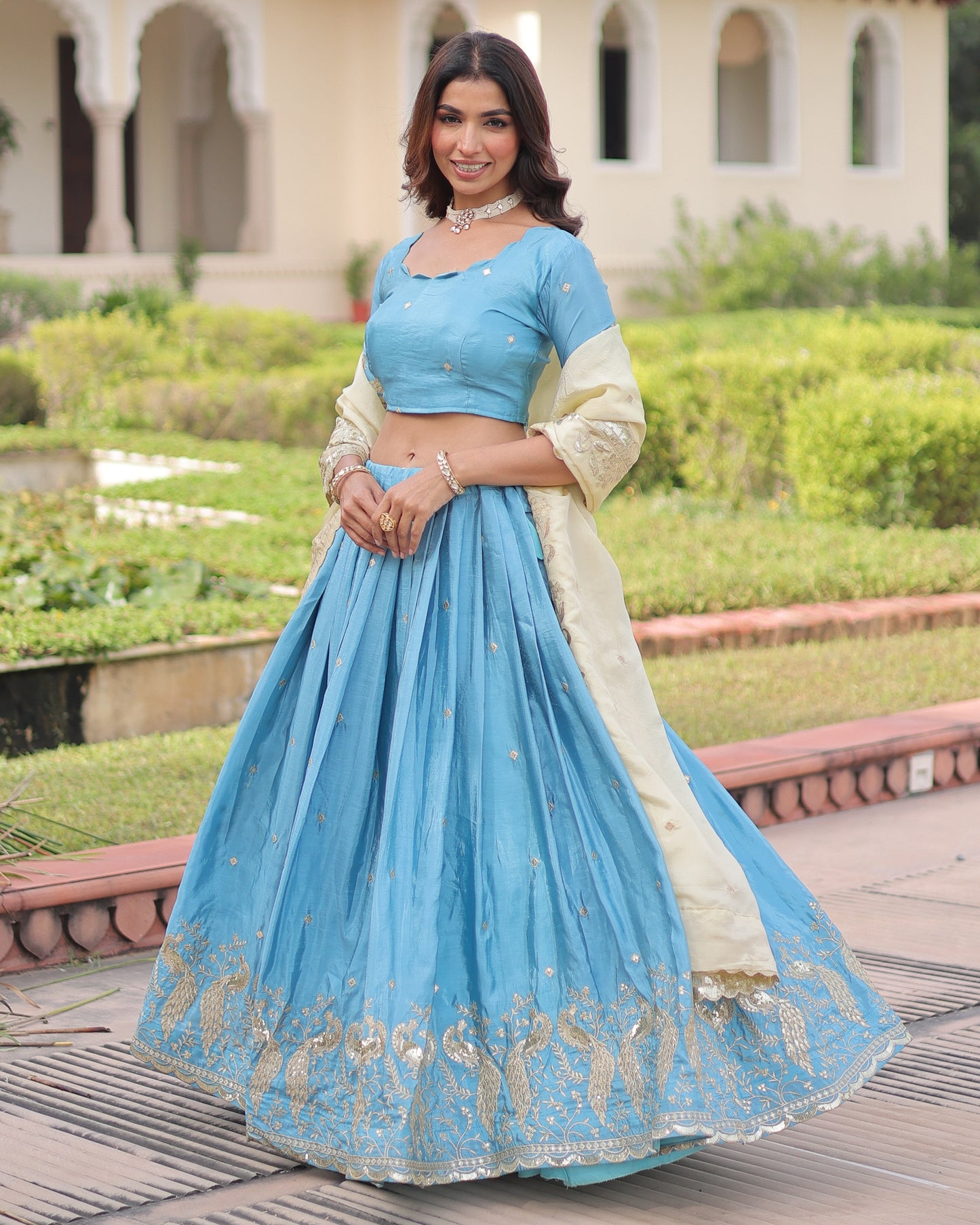 Sky Dreams A Powder Blue Lehenga Set