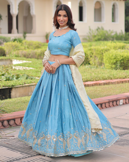 Sky Dreams A Powder Blue Lehenga Set
