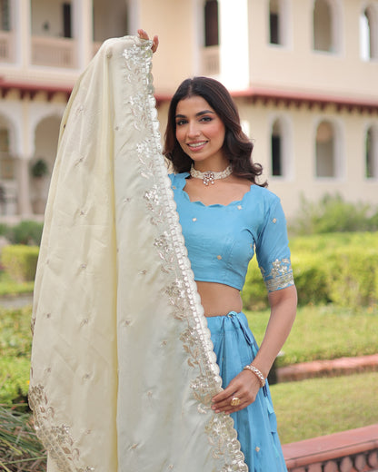 Sky Dreams A Powder Blue Lehenga Set