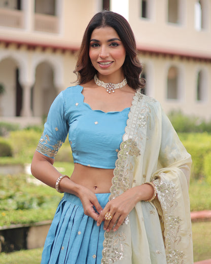 Sky Dreams A Powder Blue Lehenga Set