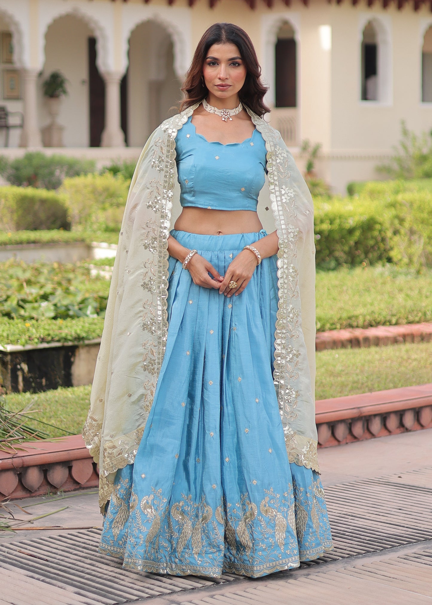 Sky Dreams A Powder Blue Lehenga Set